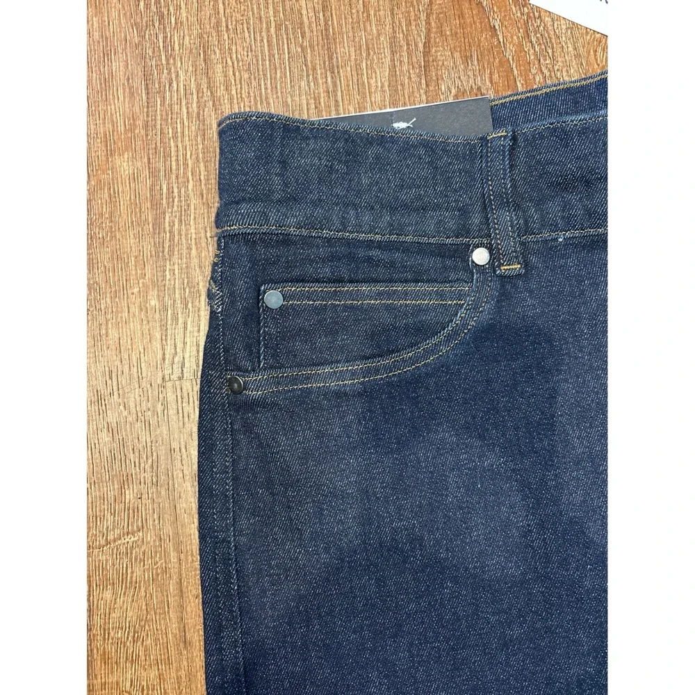 Spanx Wide Leg Denim Raw Indigo Dark Wash Stretch Jeans 20547R Womens 1X XL NEW - Picture 2 of 6